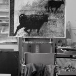 picture of bullocks on easel