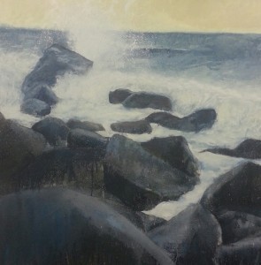 Beach V w.i.p Oil on Canvas 1m x 1m
